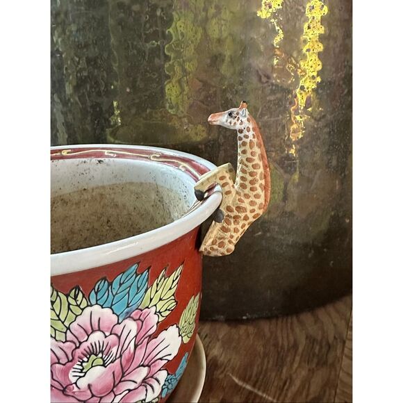 Land & Sea Other - Land & Sea Nature Series Giraffe Pot Hugger Figurine Garden Planter Decor